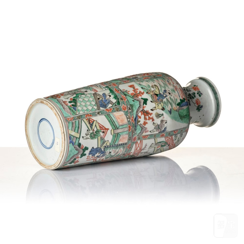 A famille verte roleau vase, - 图6